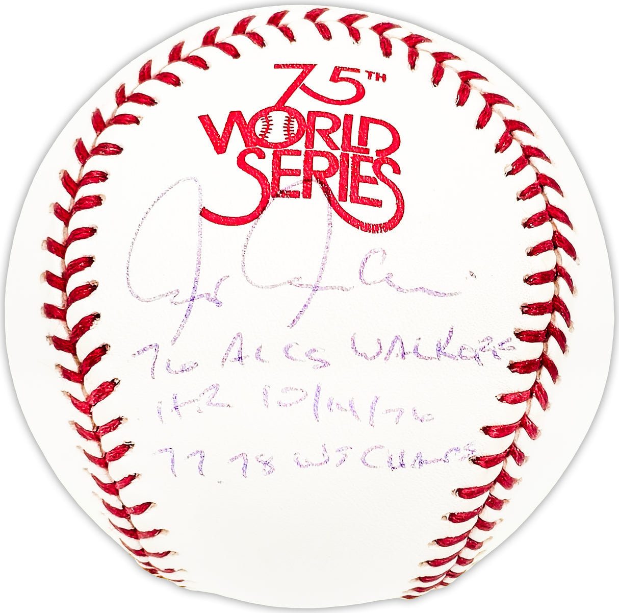 Chris Chambliss Autographed Official 1978 World Series Logo MLB Baseball New York Yankees "76 ALCS Walkoff HR 10/14/76 77-78 WS Champs" Beckett BAS QR #BM25614