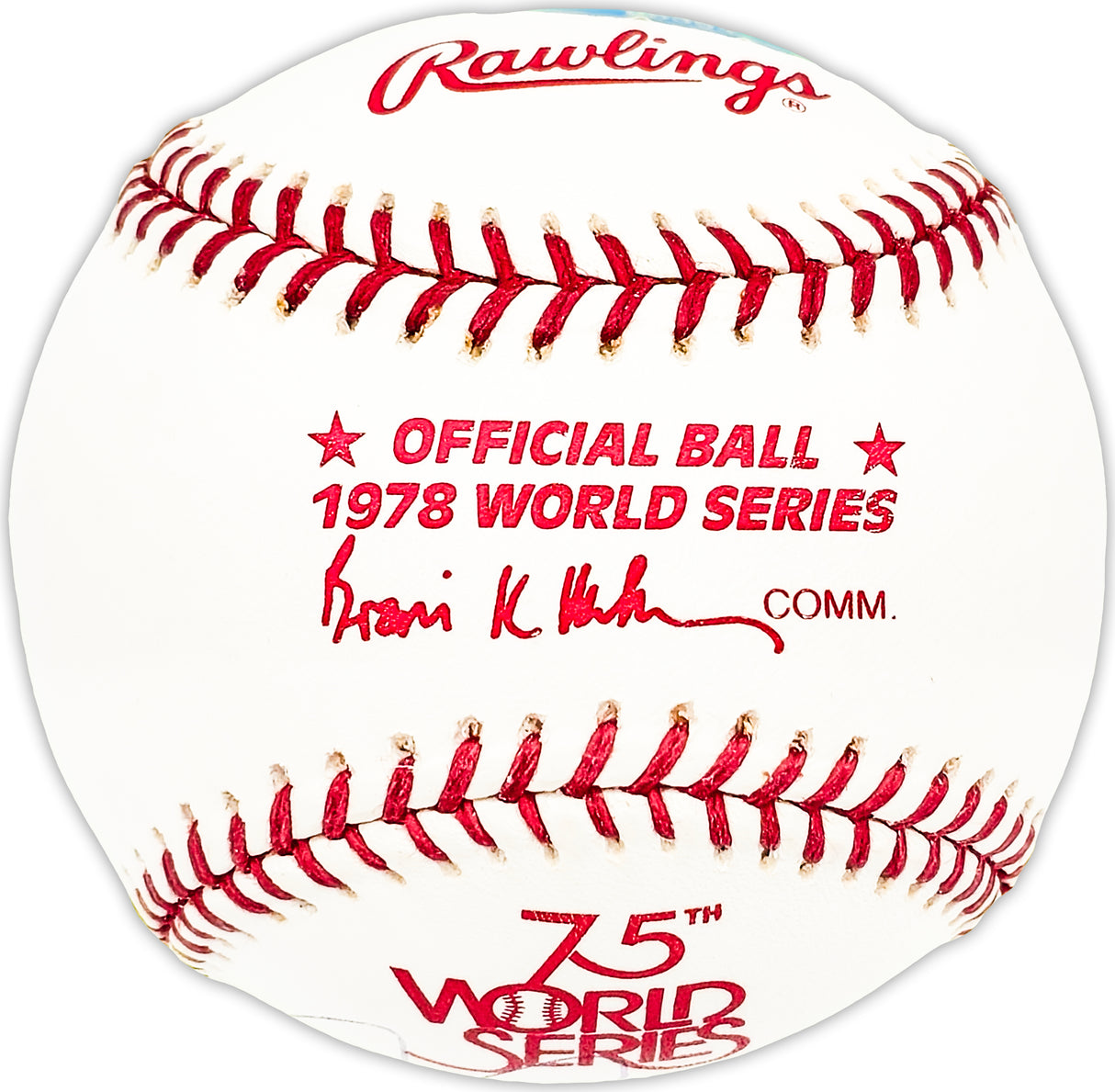 Chris Chambliss Autographed Official 1978 World Series Logo MLB Baseball New York Yankees "76 ALCS Walkoff HR 10/14/76 77-78 WS Champs" Beckett BAS QR #BM25614