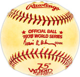 Ron Davis Autographed Official 1978 World Series Logo MLB Baseball New York Yankees "1978 WS Champs " Beckett BAS QR #BM25620