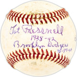 Tot Pressnell Autographed Official Professional Baseball Los Angeles Dodgers, Chicago Cubs "Brooklyn Dodgers 38-39-40 Chicago Cubs 41-42" Beckett BAS QR #BM25679