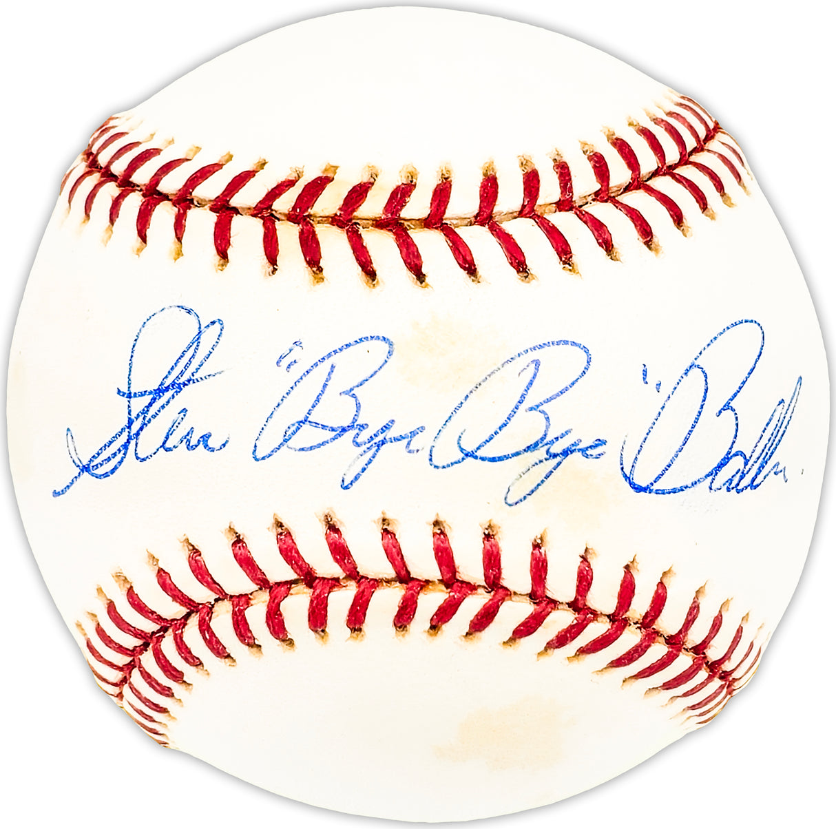 Steve "Bye Bye" Balboni Autographed Official AL Baseball New York Yankees Beckett BAS QR #BM25683