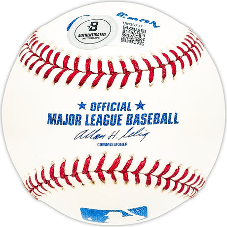 Gordon Lund Autographed Official MLB Baseball Pilots, Indians Beckett BAS QR #BM25737