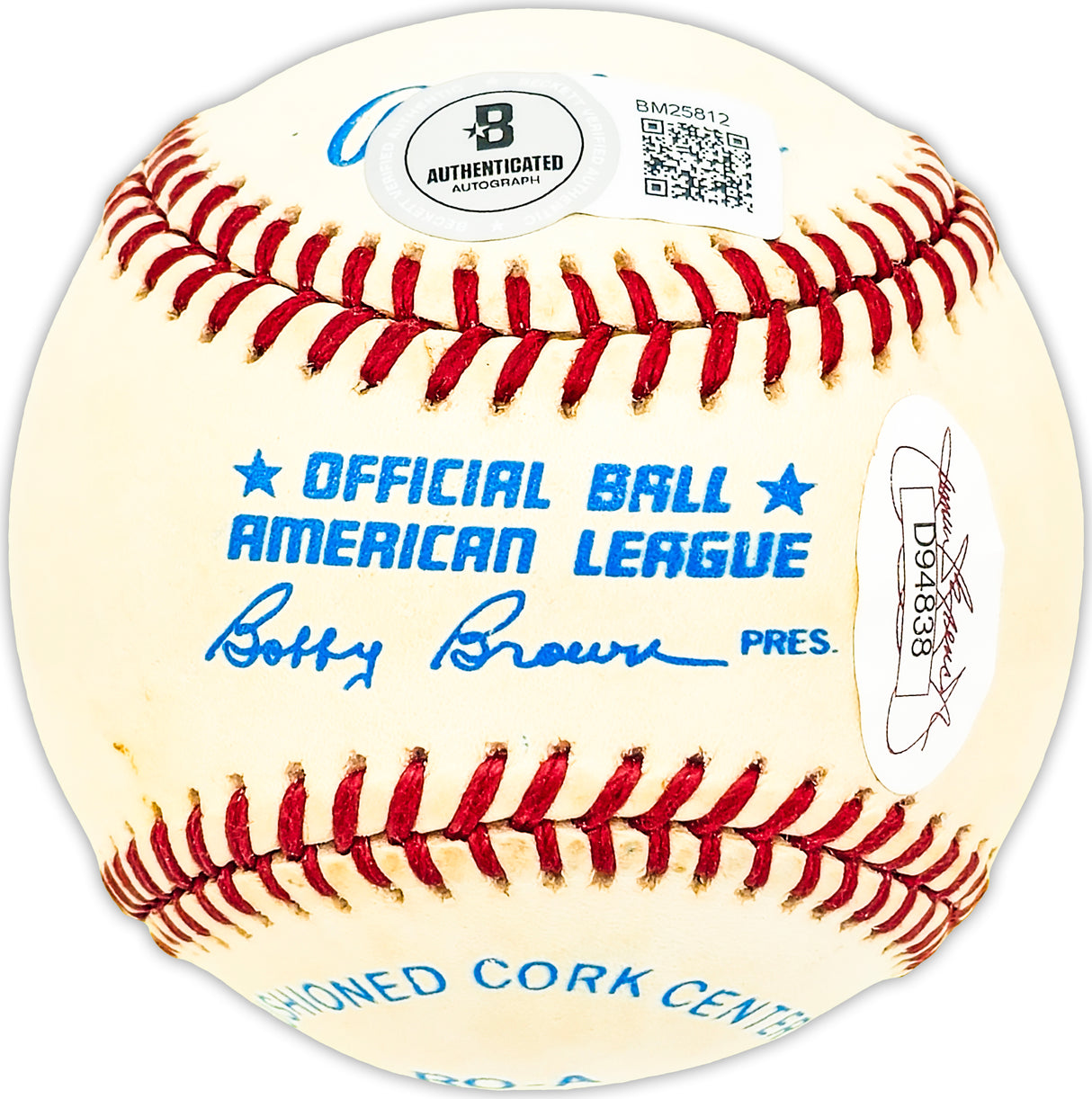 Johnny Sturm Autographed Official AL Baseball New York Yankees Beckett BAS QR #BM25812