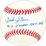 Dick Starr Autographed Official AL Baseball New York Yankees "NY Yankees 1947-48" Beckett BAS QR #BM25292