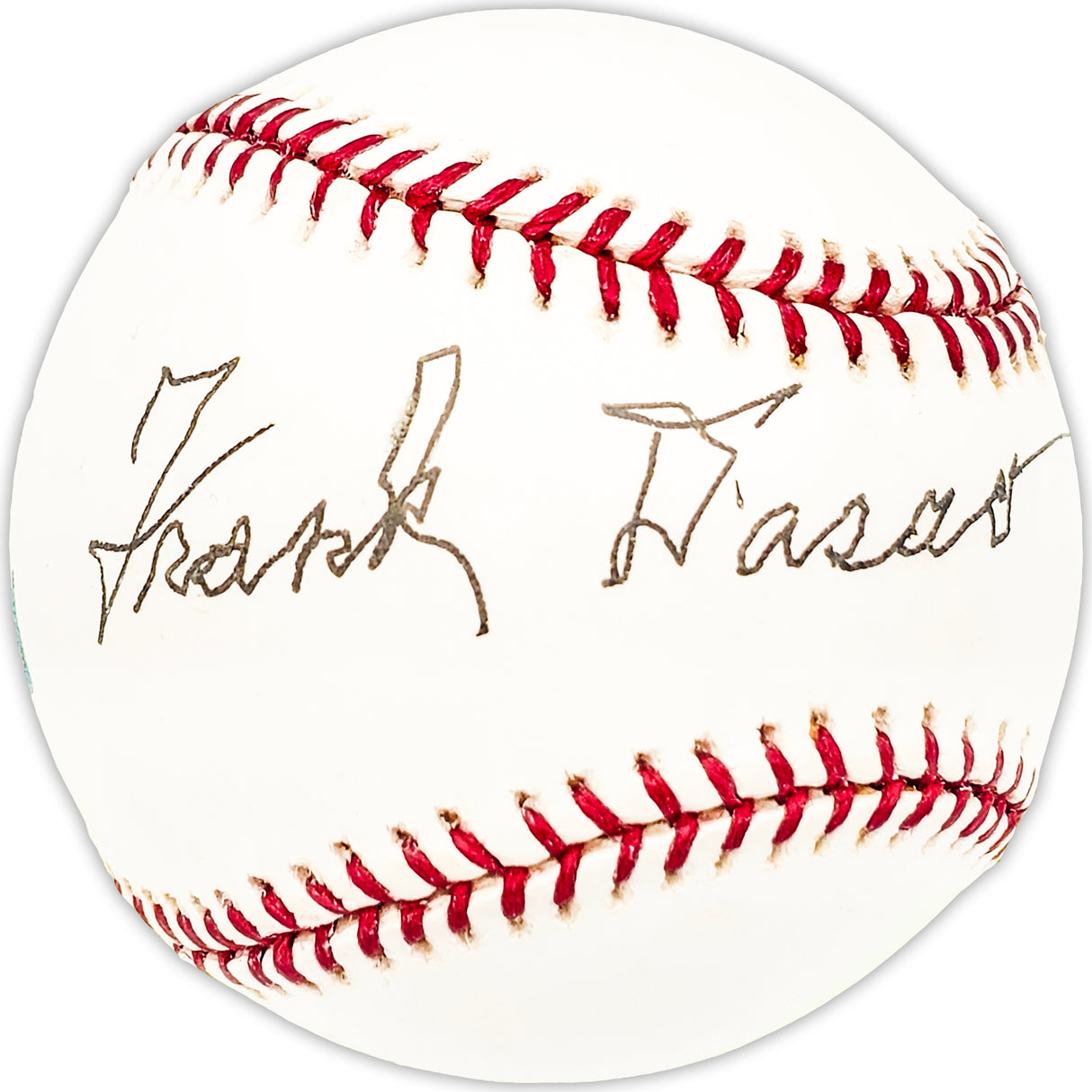 Frank Dasso Autographed Official MLB Baseball Cincinnati Reds Beckett BAS QR #BM25296