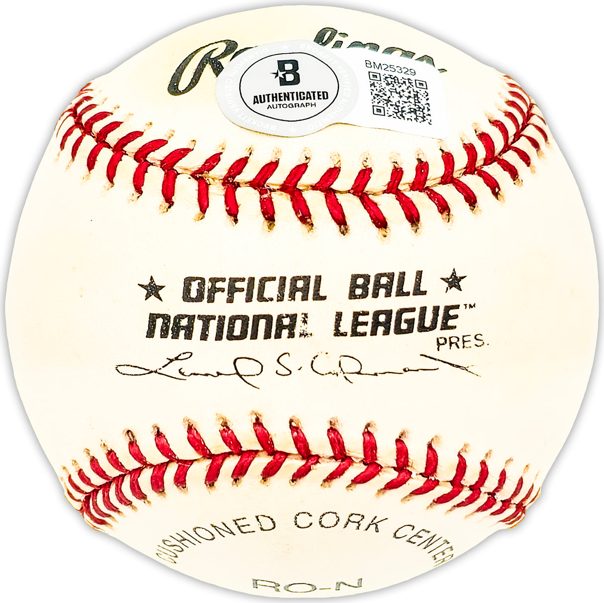 Norm Sherry Autographed Official NL Baseball Los Angeles Dodgers Beckett BAS QR #BM25329