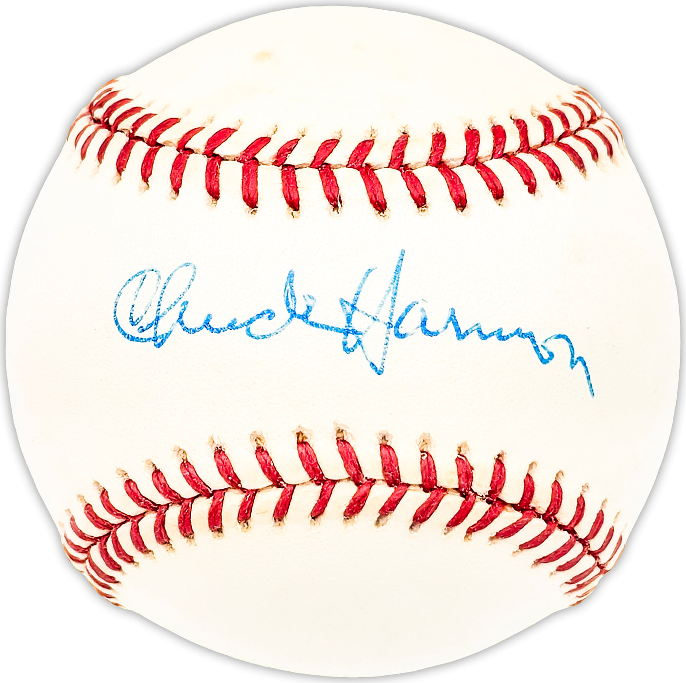 Chuck Harmon Autographed Official NL Baseball Cincinnati Reds Beckett BAS QR #BM25424