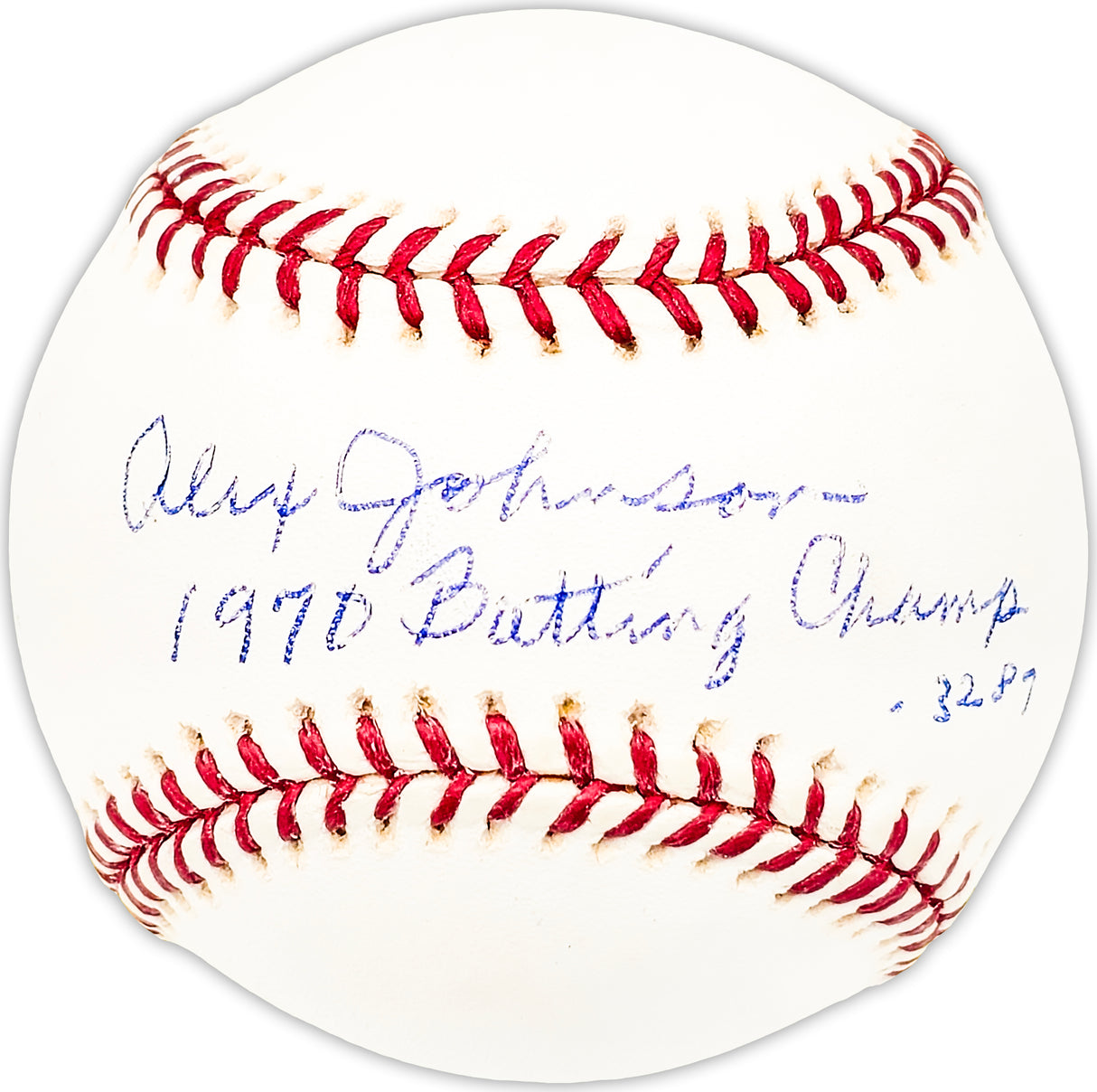 Alex Johnson Autographed Official MLB Baseball California Angels "1970 Batting Champ" Beckett BAS QR #BM25441