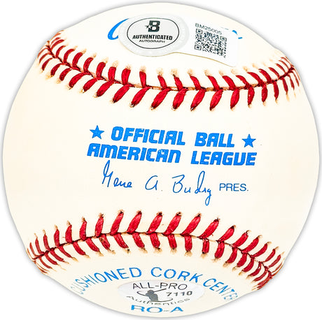 Bill Freehan Autographed Official AL Baseball Detroit Tigers "68 World Champs" Beckett BAS QR #BM25005