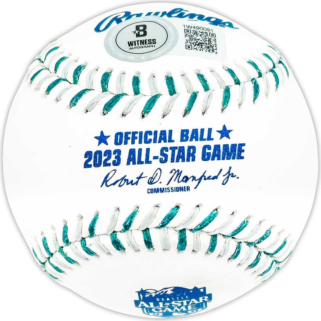 Zac Gallen Autographed Official 2023 All Star Game Logo MLB Game Baseball Arizona Diamondbacks "1st All Star Game" Beckett BAS Witness Stock #227319