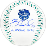 Zac Gallen Autographed Official 2023 All Star Game Logo MLB Game Baseball Arizona Diamondbacks "NL Starting Pitcher" Beckett BAS Witness Stock #227320