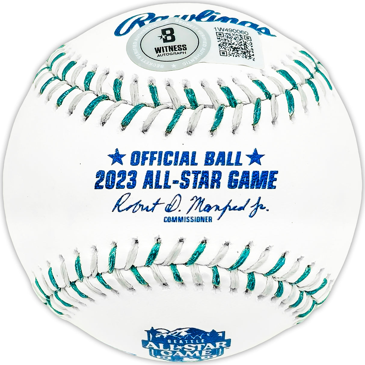 Zac Gallen Autographed Official 2023 All Star Game Logo MLB Game Baseball Arizona Diamondbacks "NL Starting Pitcher" Beckett BAS Witness Stock #227320