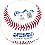 Zac Gallen Autographed Official 2023 World Series Logo MLB Baseball Arizona Diamondbacks "Game 1, 5 Starter" Beckett BAS Witness Stock #227322