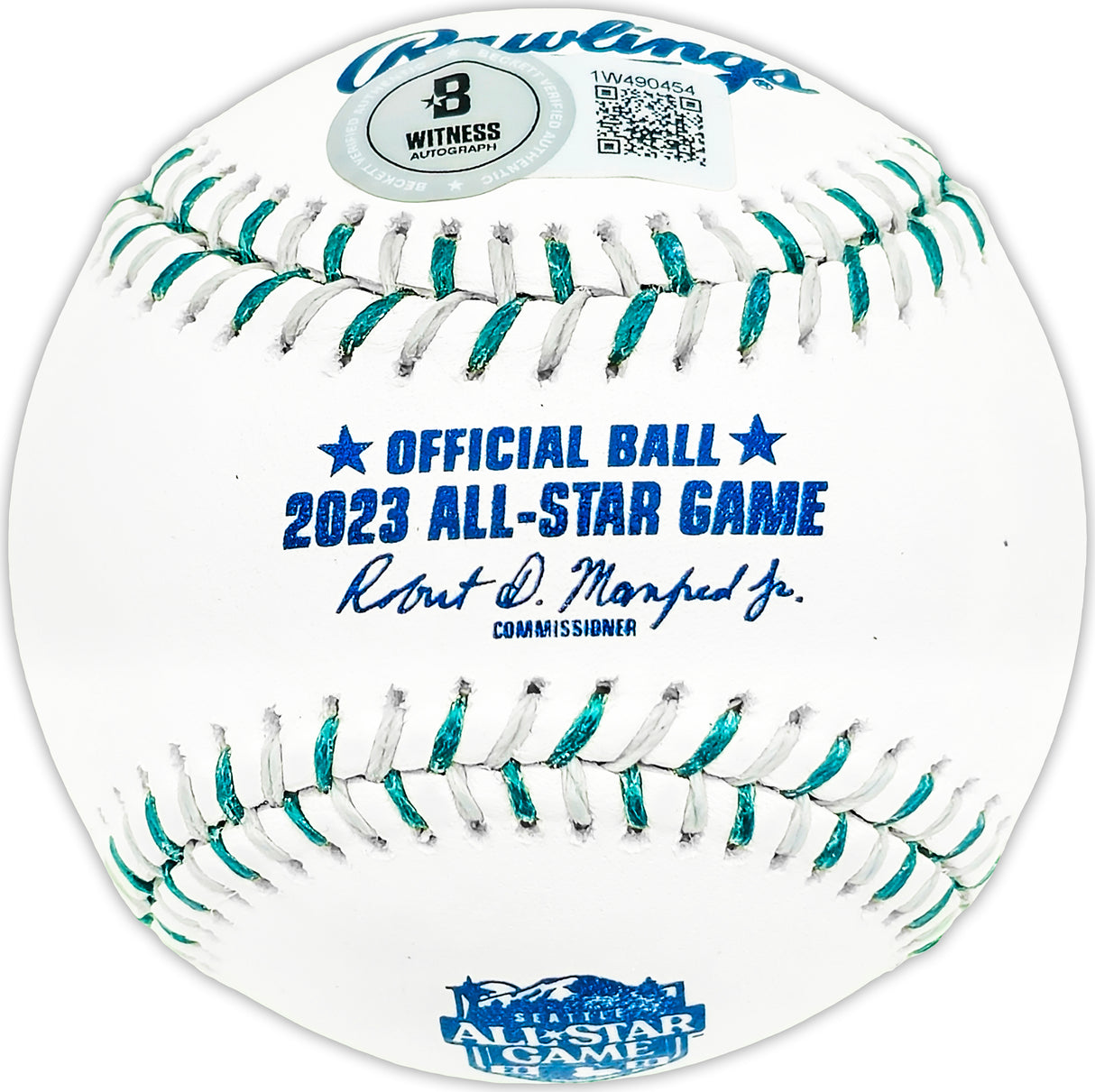 Luis Robert Jr. Autographed Official 2023 All Star Game Logo MLB Game Baseball Chicago White Sox Beckett BAS Witness Stock #227325