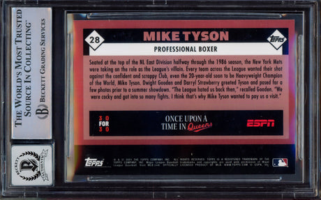 Mike Tyson Autographed 2021 Topps X ESPN 30 For 30 Card #28 Auto Grade Gem Mint 10 Beckett BAS #15498038