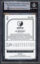 Ja Morant Autographed 2019-20 Hoops Rookie Card #259 Memphis Grizzlies Beckett BAS #15248862