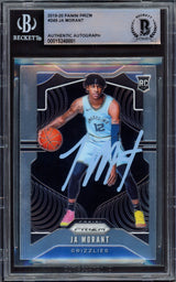 Ja Morant Autographed 2019-20 Panini Prizm Rookie Card #249 Memphis Grizzlies Beckett BAS #15248881