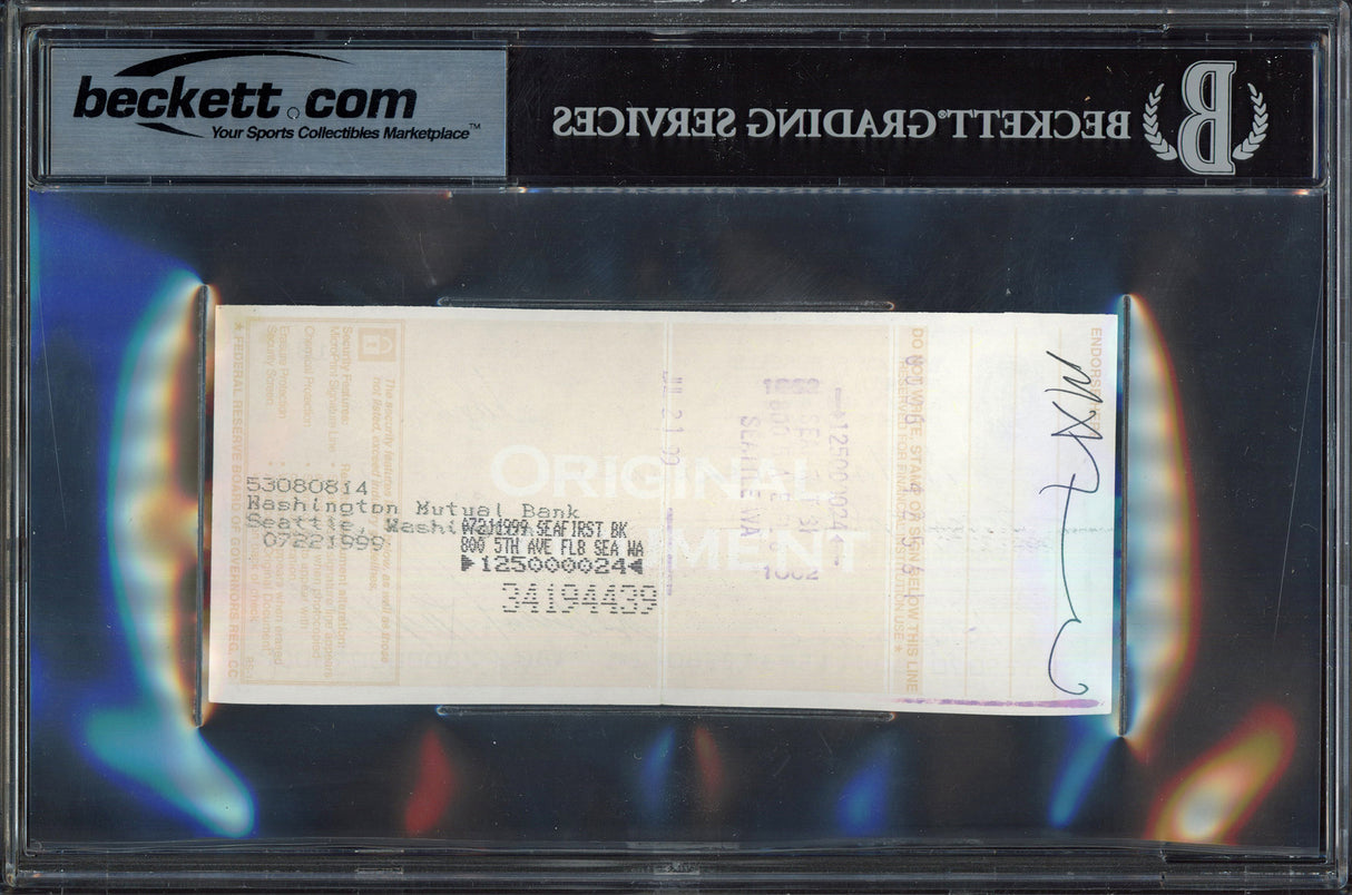 Bill Russell Autographed Check Boston Celtics Auto Grade Gem Mint 10 Beckett BAS #15498753