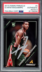 Giannis Antetokounmpo Autographed 2013 Panini Pinnacle Rookie Card #5 Milwaukee Bucks Auto Grade Mint 9 PSA/DNA #61196998