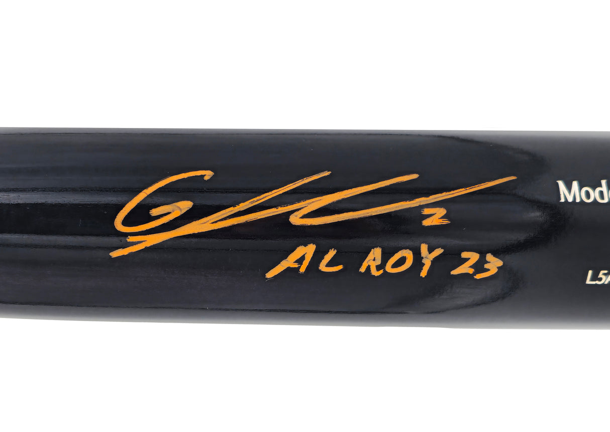 Gunnar Henderson Autographed Black Chandler Player Model Baseball Bat Baltimore Orioles "AL ROY 23" Beckett BAS Witness Stock #225828