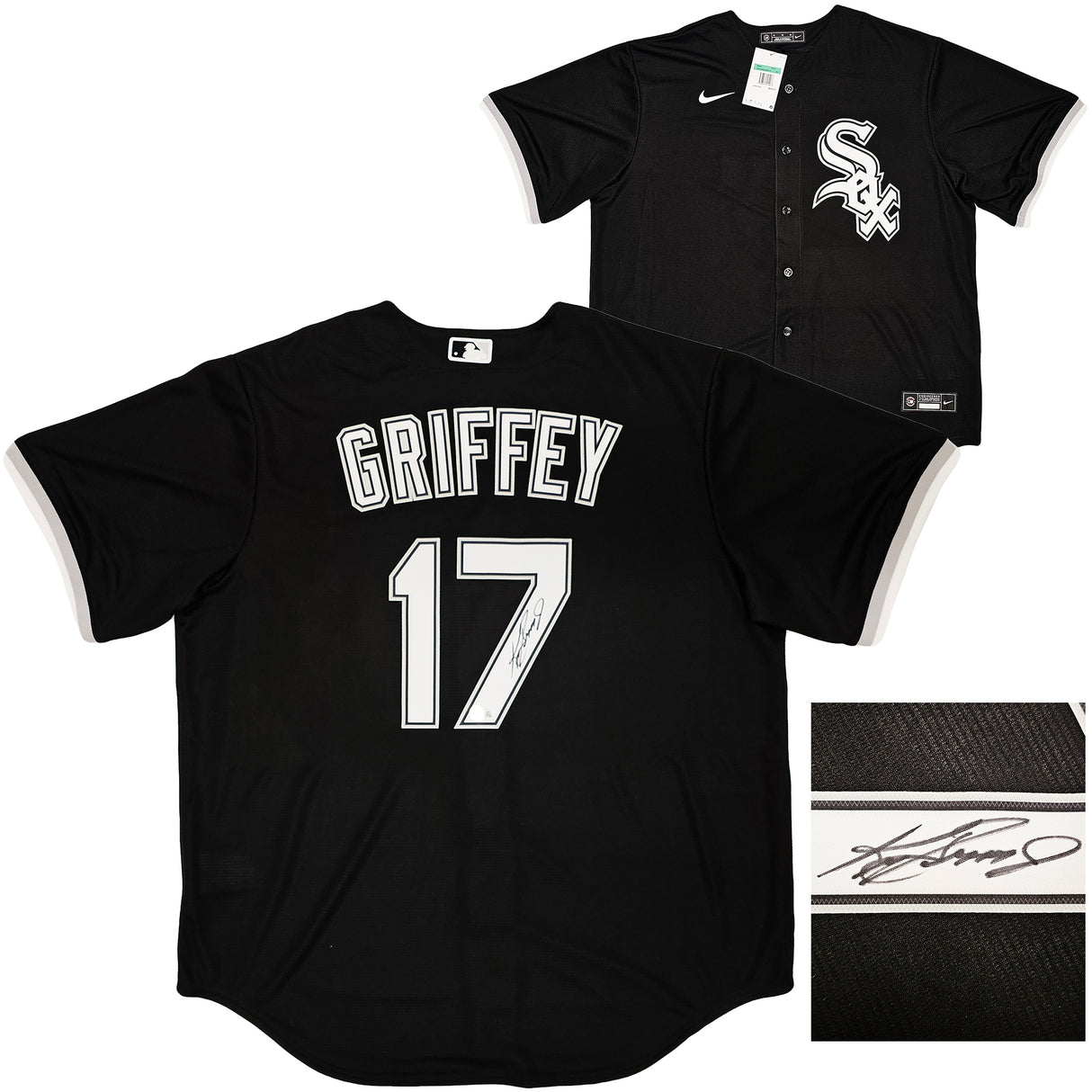 Chicago White Sox Ken Griffey Jr. Autographed Black Nike Jersey Size XL Beckett BAS Witness Stock #212472