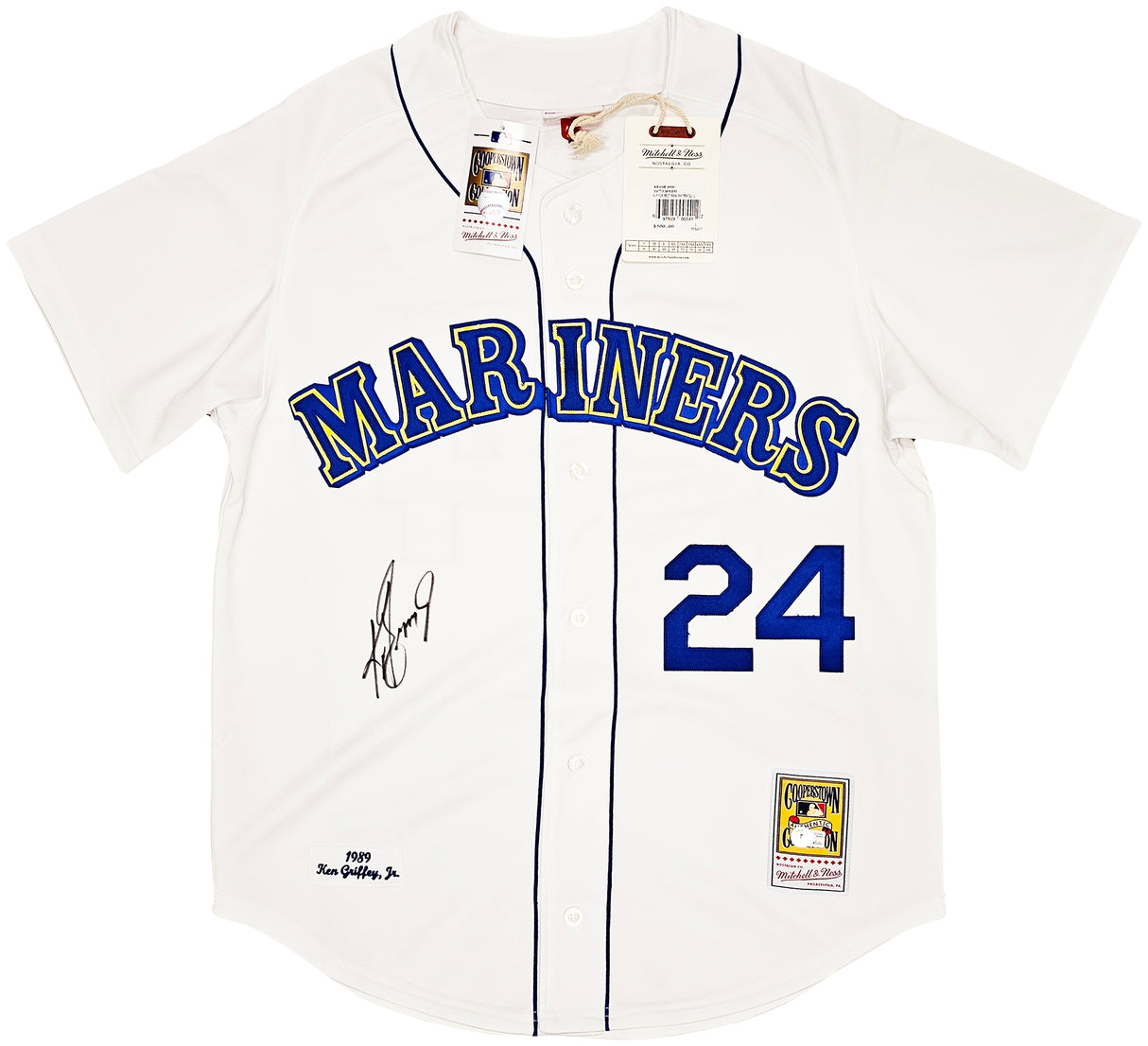 Seattle Mariners Ken Griffey Jr. Autographed White Authentic Mitchell & Ness 1989 Authentic Cooperstown Collection Jersey Size L Beckett BAS Witness Stock #212479