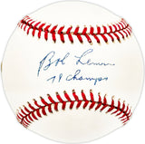 Bob Lemon Autographed Official 1978 World Series Logo MLB Baseball New York Yankees "78 Champs" JSA #G17886