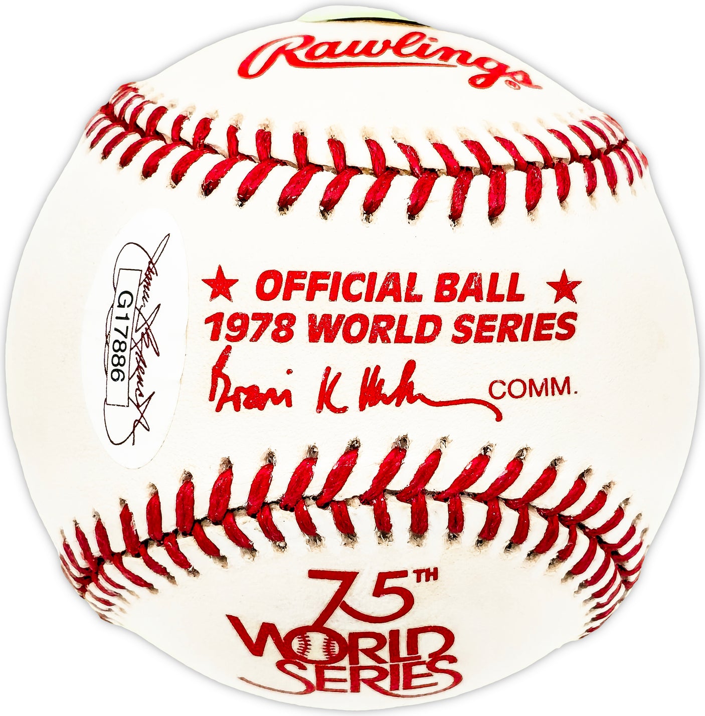 Bob Lemon Autographed Official 1978 World Series Logo MLB Baseball New York Yankees "78 Champs" JSA #G17886