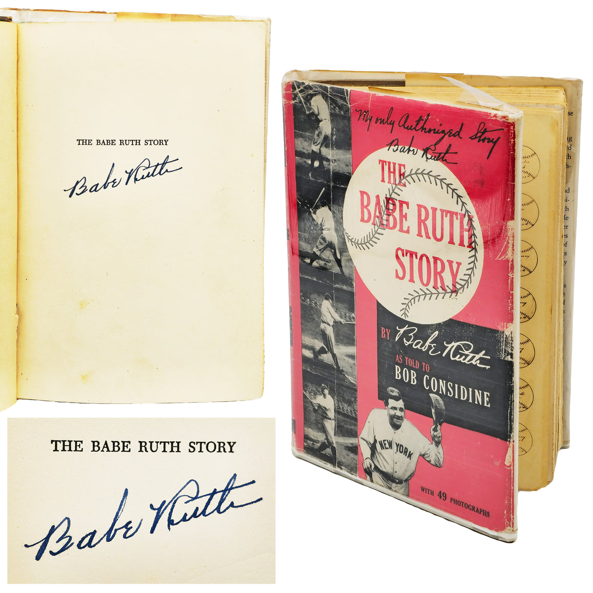 Babe Ruth Autographed The Babe Ruth Story' Book New York Yankees Auto Grade Mint 9 JSA & Beckett BAS #AC41288