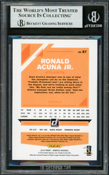 Ronald Acuna Jr. Autographed 2019 Donruss Card #87 Atlanta Braves Beckett BAS #16710460