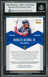 Ronald Acuna Jr. Autographed 2019 Absolute Introductions Card #INT9 Atlanta Braves Beckett BAS #16710504