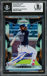 Ronald Acuna Jr. Autographed 2019 Panini Prizm Card #169 Atlanta Braves Beckett BAS #16710508