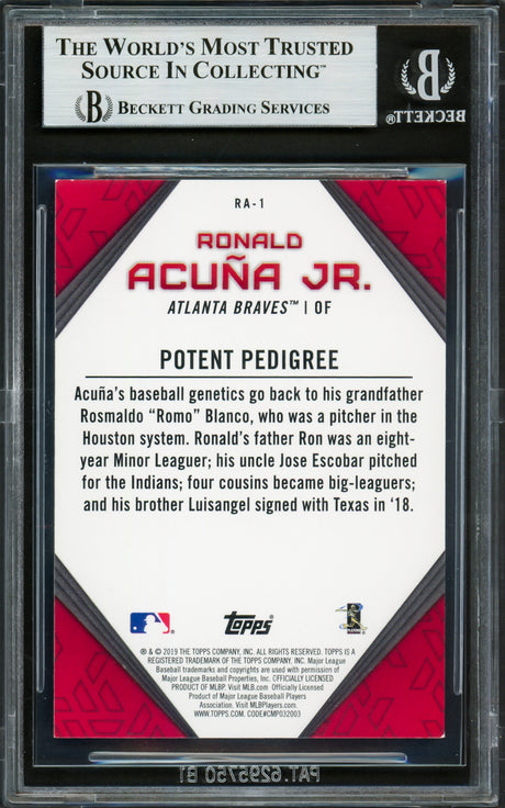 Ronald Acuna Jr. Autographed 2019 Topps Player Highlights Card #RA-1 Atlanta Braves Beckett BAS #16710568