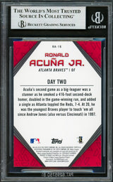 Ronald Acuna Jr. Autographed 2019 Topps Player Highlights Card #RA-16 Atlanta Braves Beckett BAS #16710614