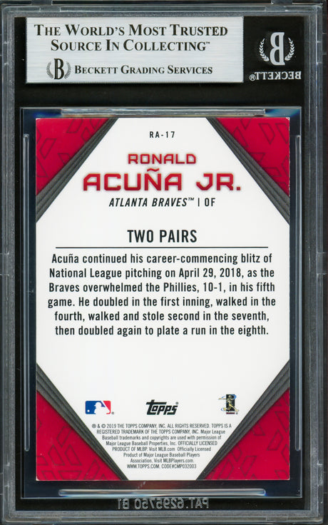 Ronald Acuna Jr. Autographed 2019 Topps Player Highlights Card #RA-17 Atlanta Braves Beckett BAS #16710622