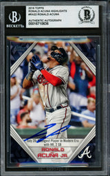 Ronald Acuna Jr. Autographed 2019 Topps Player Highlights Card #RA-22 Atlanta Braves Beckett BAS #16710636