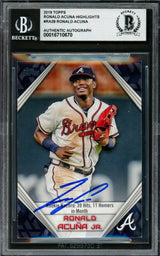 Ronald Acuna Jr. Autographed 2019 Topps Player Highlights Card #RA-28 Atlanta Braves Beckett BAS #16710670