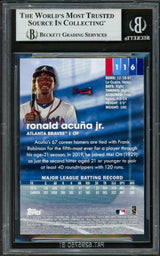 Ronald Acuna Jr. Autographed 2020 Stadium Club Card #116 Atlanta Braves Beckett BAS #16710859