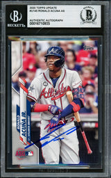 Ronald Acuna Jr. Autographed 2020 Topps Update Card #U145 Atlanta Braves Beckett BAS #16710925