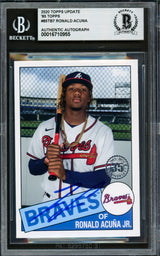 Ronald Acuna Jr. Autographed 2020 Topps 35th Anniversary Card #85TB-7 Atlanta Braves Beckett BAS #16710955