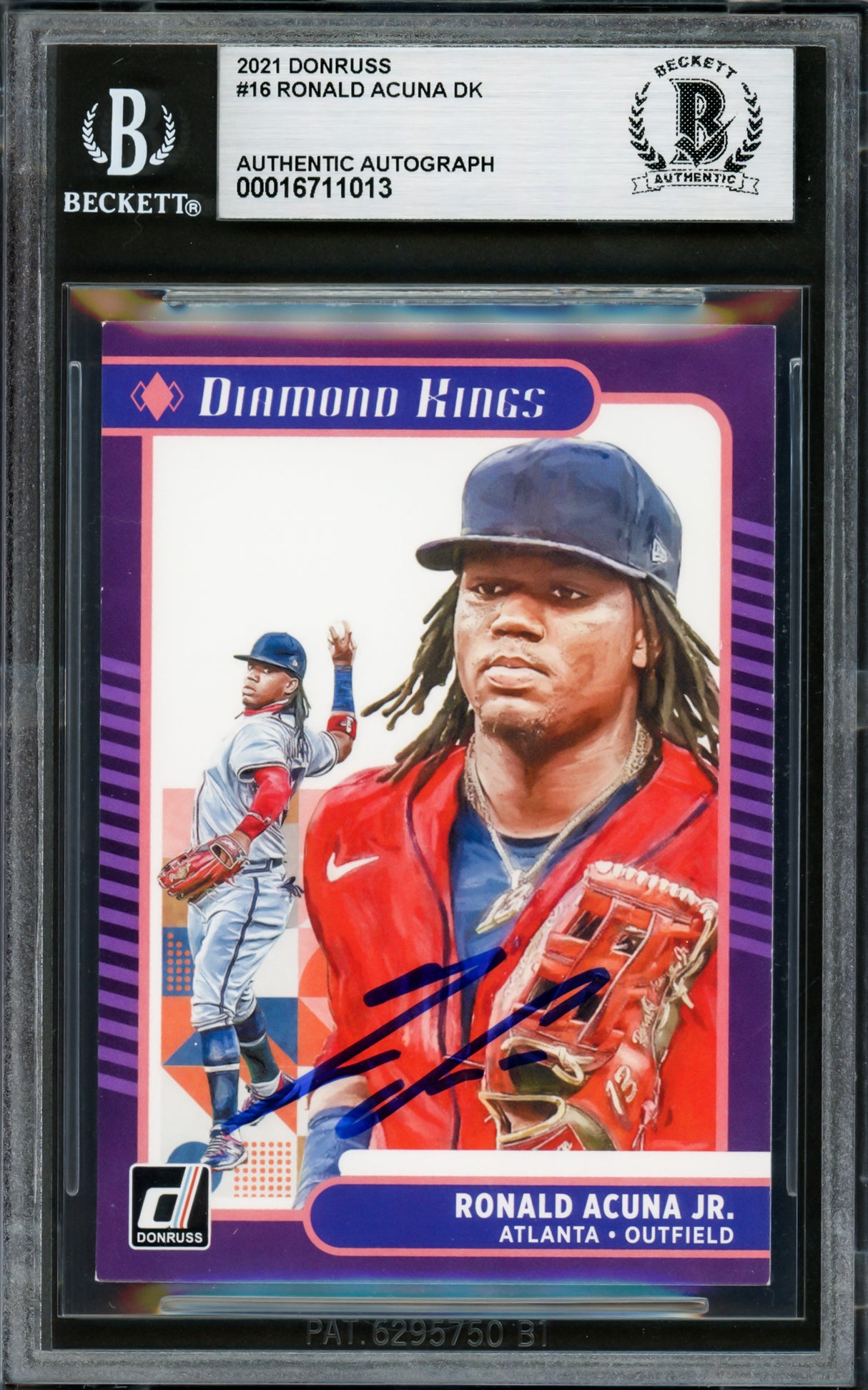 Ronald Acuna Jr. Autographed 2021 Bowman Diamond Kings Card #16 Atlanta Braves Beckett BAS #16711013