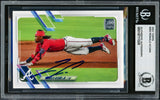 Ronald Acuna Jr. Autographed 2021 Topps Card #263 Atlanta Braves Beckett BAS #16711028