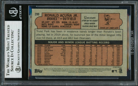 Ronald Acuna Jr. Autographed 2021 Topps Heritage Card #299 Atlanta Braves Beckett BAS #16711128