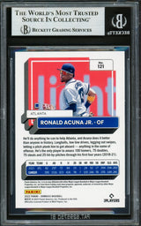 Ronald Acuna Jr. Autographed 2022 Donruss Red Variations Card #121 Atlanta Braves Beckett BAS #16711171