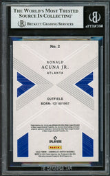 Ronald Acuna Jr. Autographed 2022 Panini Chronicles Vertex Card #2 Atlanta Braves Beckett BAS #16711182