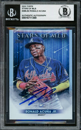 Ronald Acuna Jr. Autographed 2022 Topps Stars of MLB Card #SMLB-2 Atlanta Braves Beckett BAS #16711369