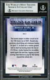 Ronald Acuna Jr. Autographed 2022 Topps Stars of MLB Card #SMLB-2 Atlanta Braves Beckett BAS #16711369