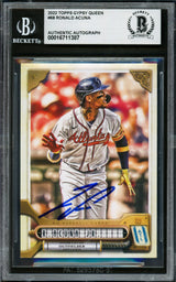 Ronald Acuna Jr. Autographed 2022 Topps Gypsy Queen Card #68 Atlanta Braves Beckett BAS #16711387