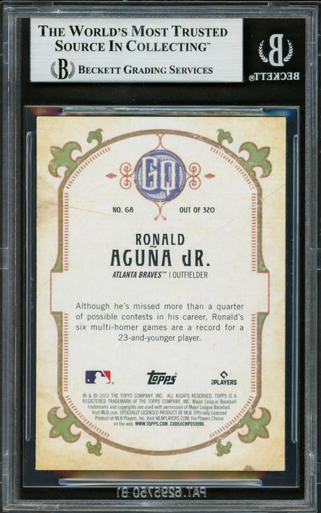 Ronald Acuna Jr. Autographed 2022 Topps Gypsy Queen Card #68 Atlanta Braves Beckett BAS #16711387