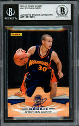 Stephen Curry Autographed 2009-10 Panini Glossy Rookie Card #307 Golden State Warriors Beckett BAS #16713291